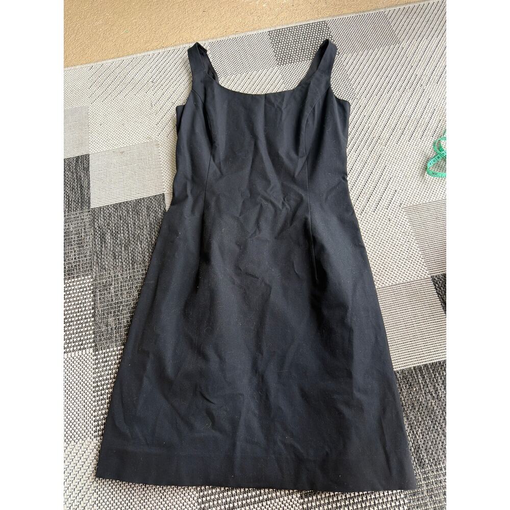 PIAZZA SEMPIONE Women's Square Neck Sheath Dress Size 40 Black Stretch Crepe